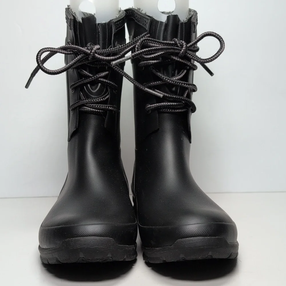 Bogs black amanda plush insulated waterproof rain boot women's size 6 EU 37